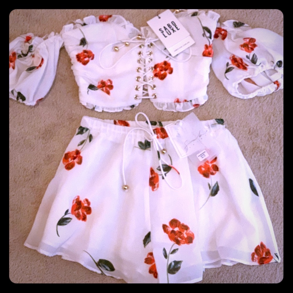 Sabo Skirt Sabo Luxe Rose Corset Top and Shorts